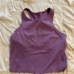 Lululemon Athletica Purple Ribbed Sleeveless Crop Top